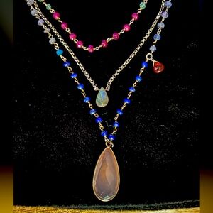 Sundance multi-color 3 tiered necklace